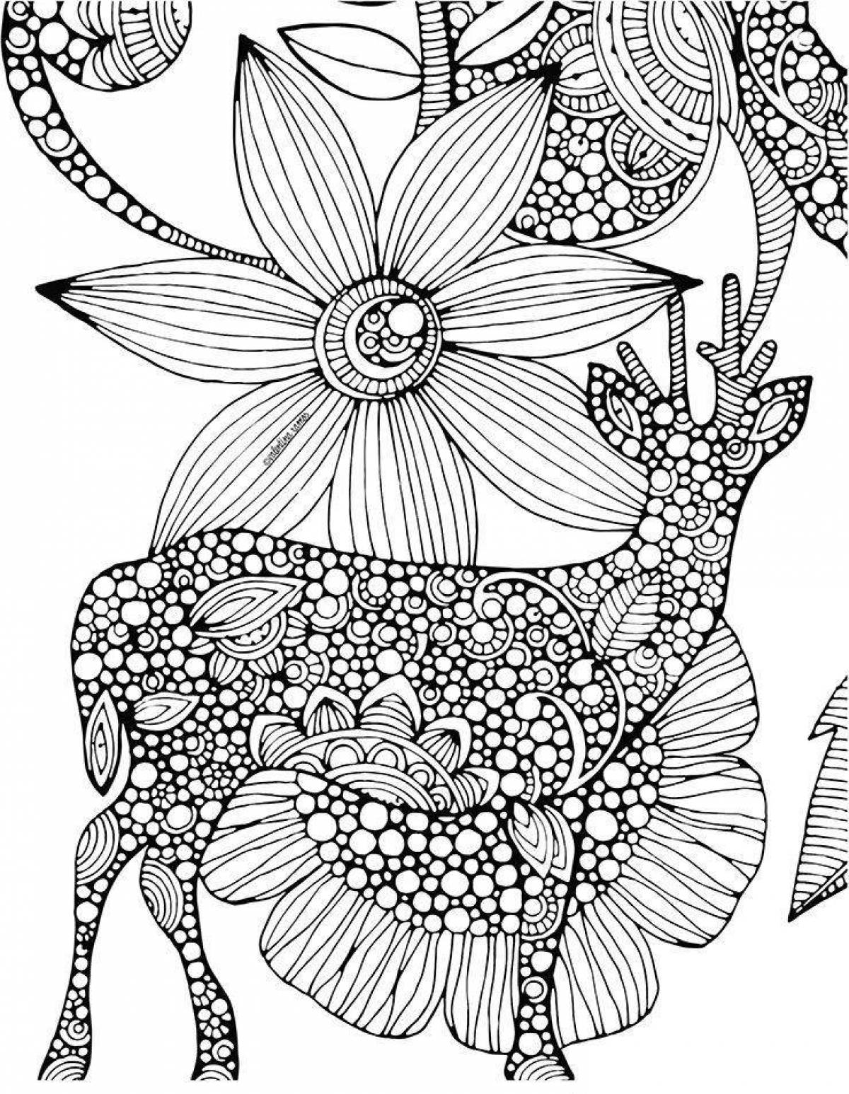 Relaxing anti-stress art therapy coloring book