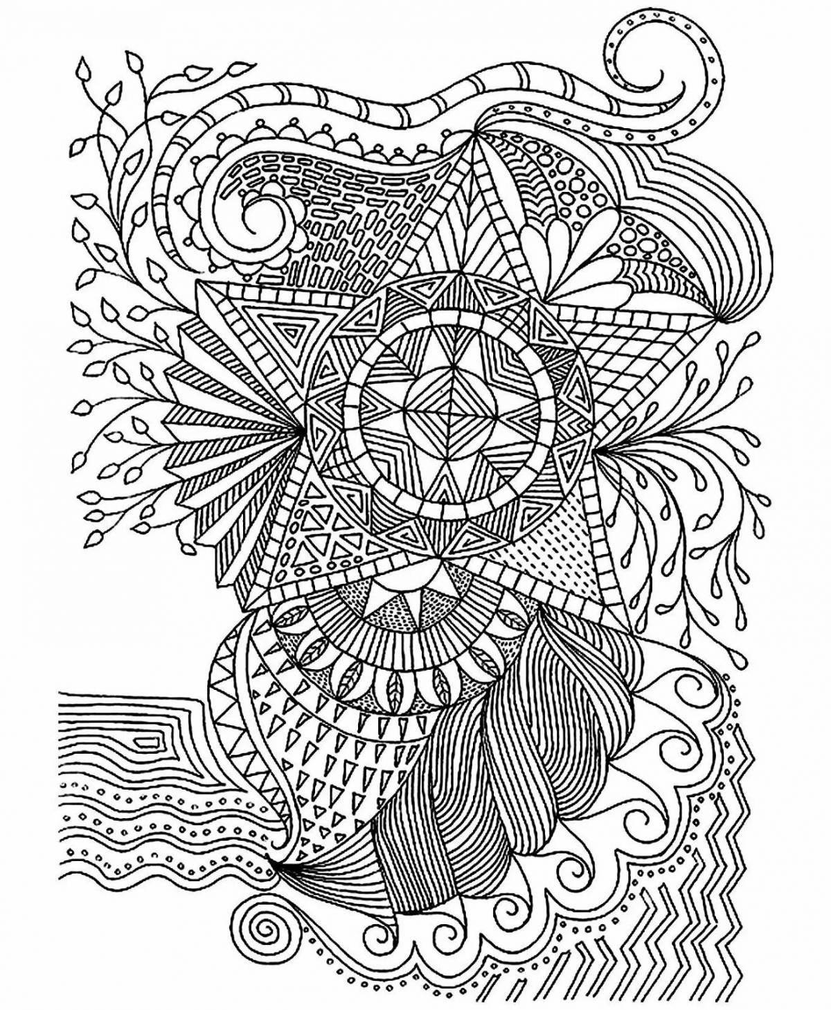 Coloring book harmony anti-stress art therapy