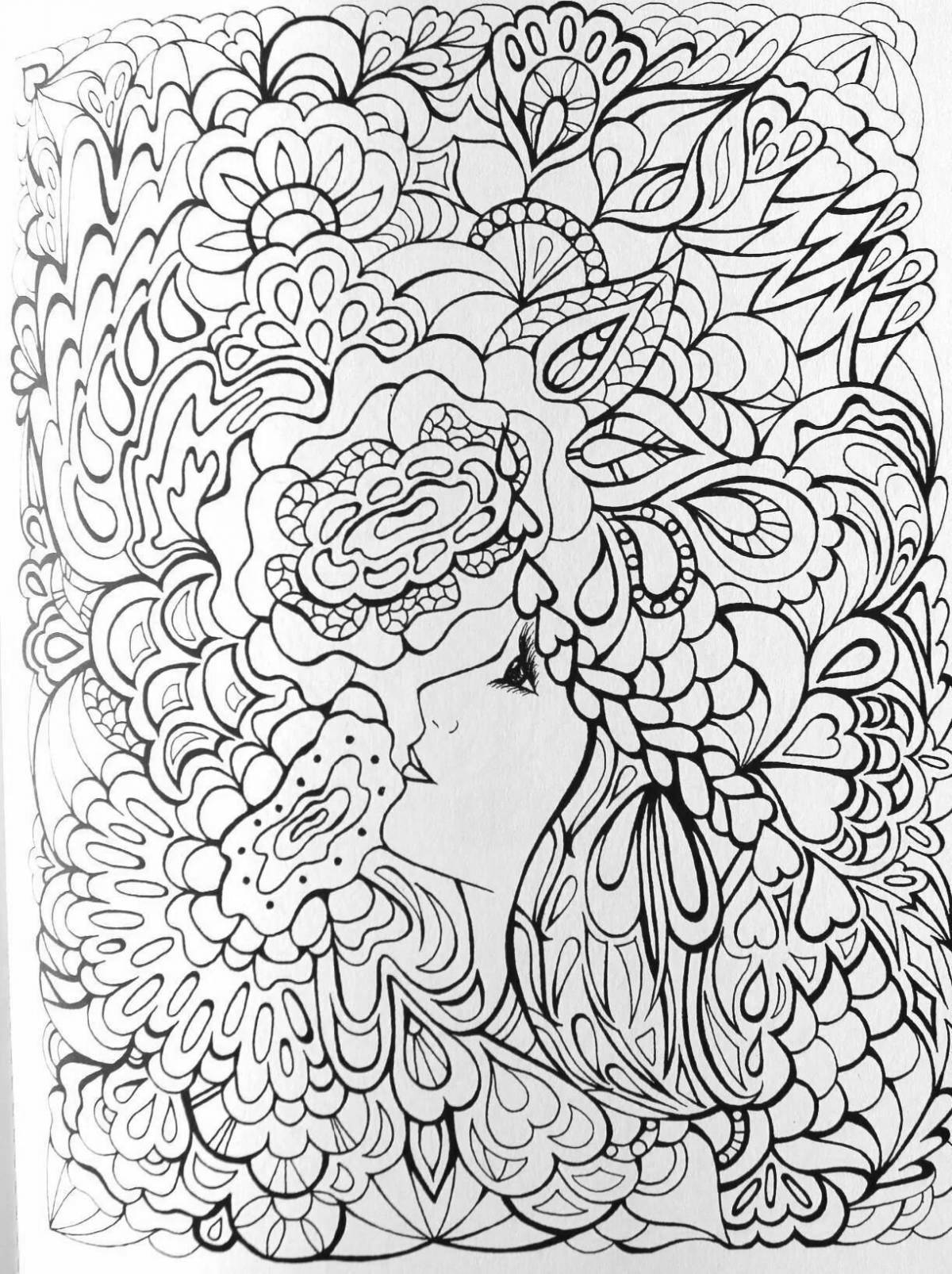 Exciting coloring anti-stress art therapy