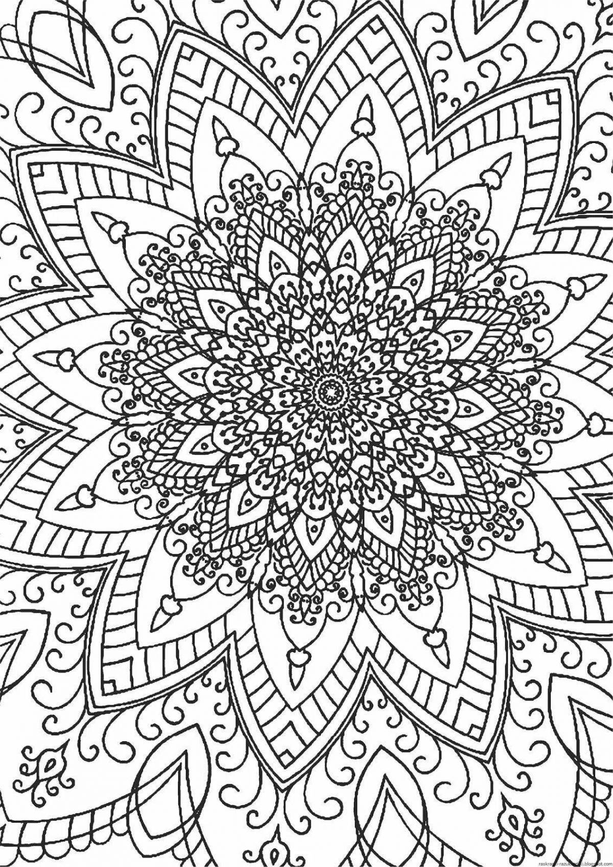 Glowing Antistress Art Therapy Coloring Page