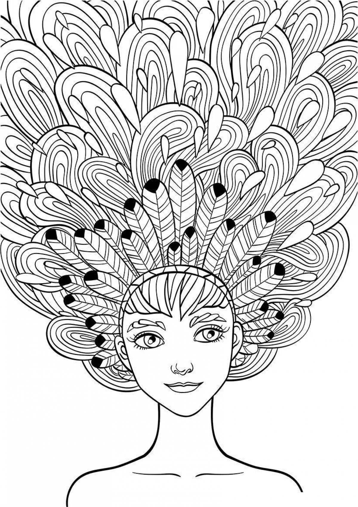 Coloring book glowing anti-stress art therapy