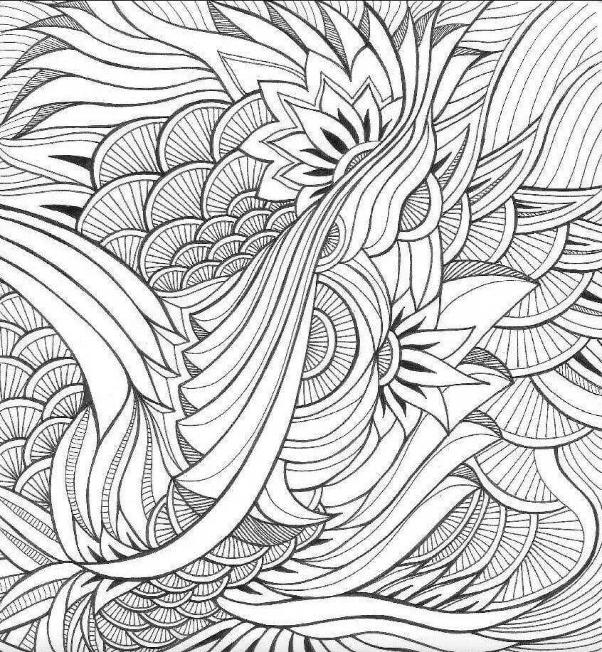 Coloring book magical anti-stress art therapy