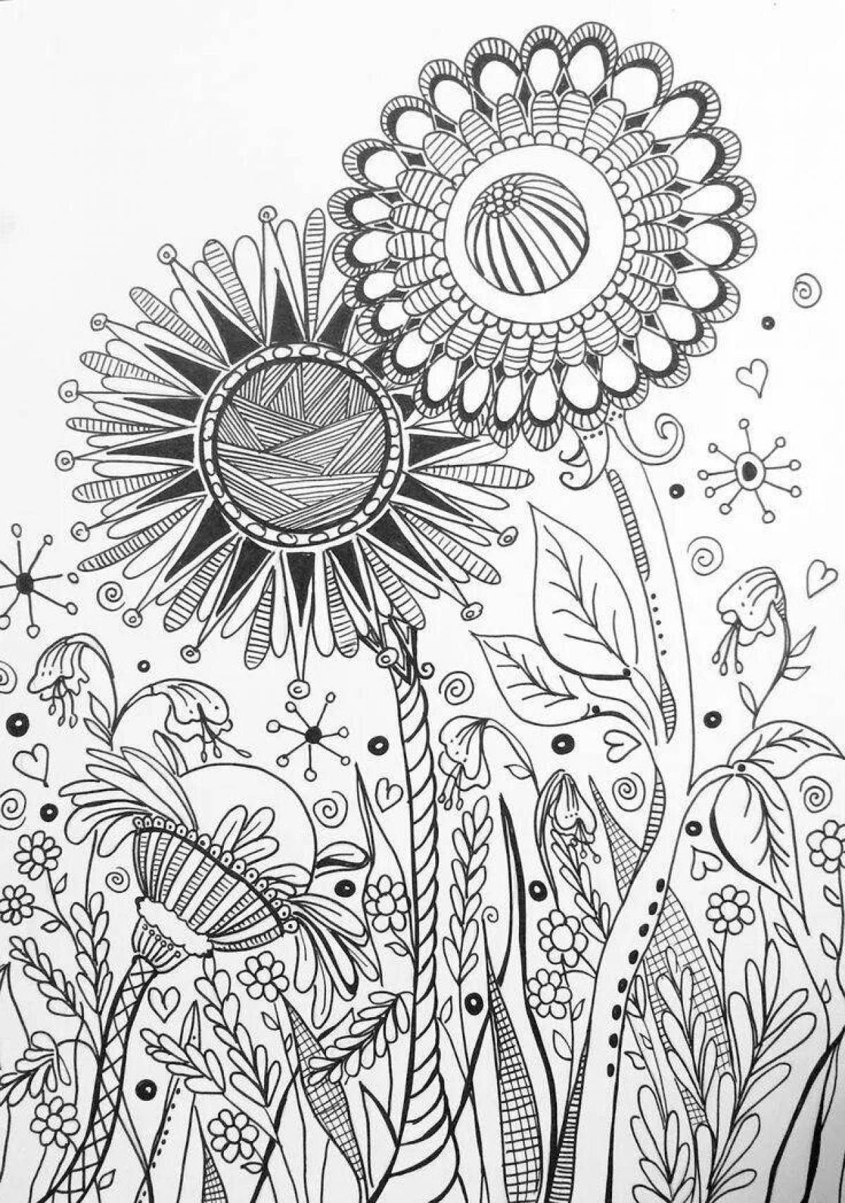 Coloring book great anti-stress art therapy