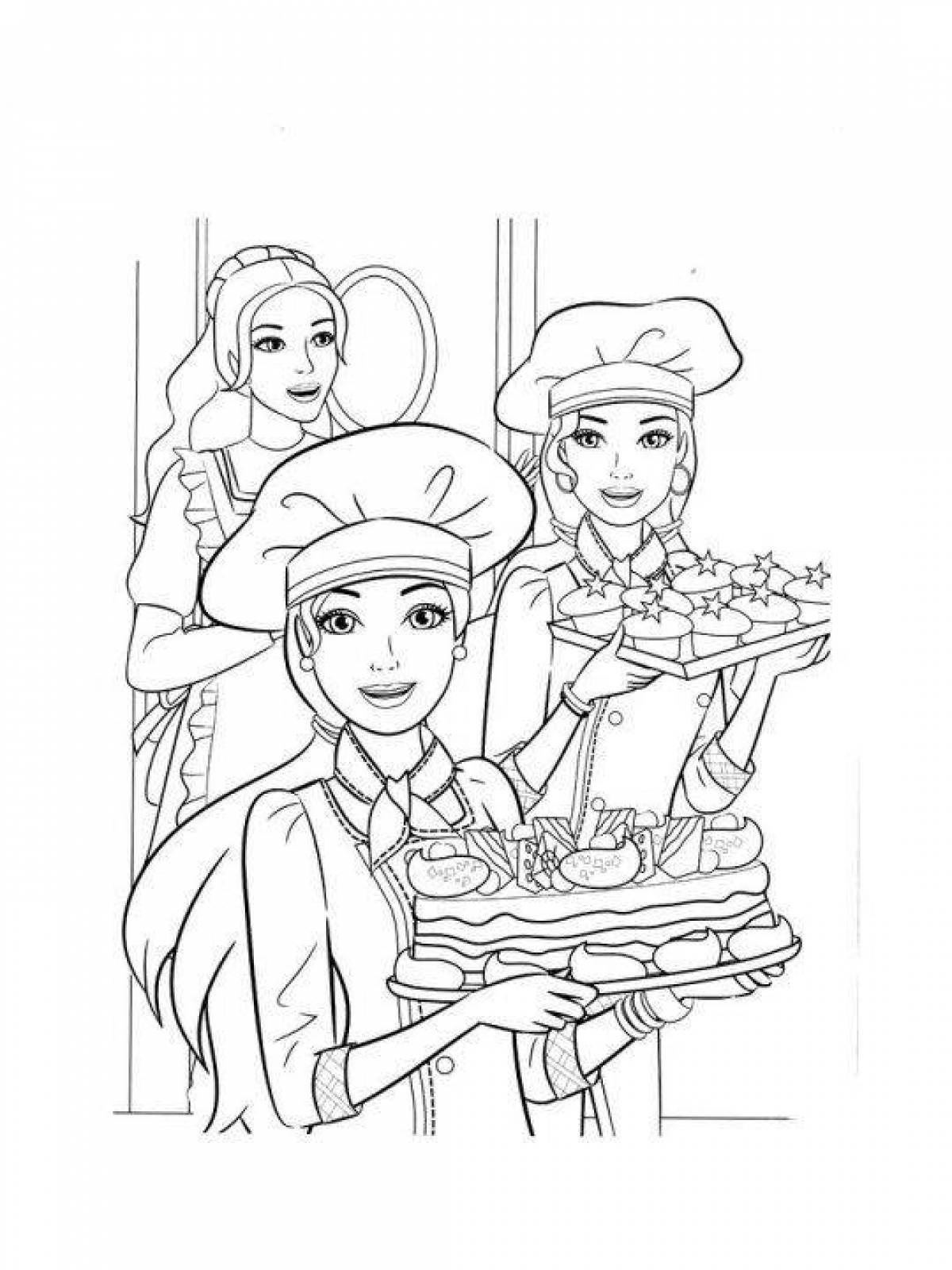 Coloring page sweet confectioner