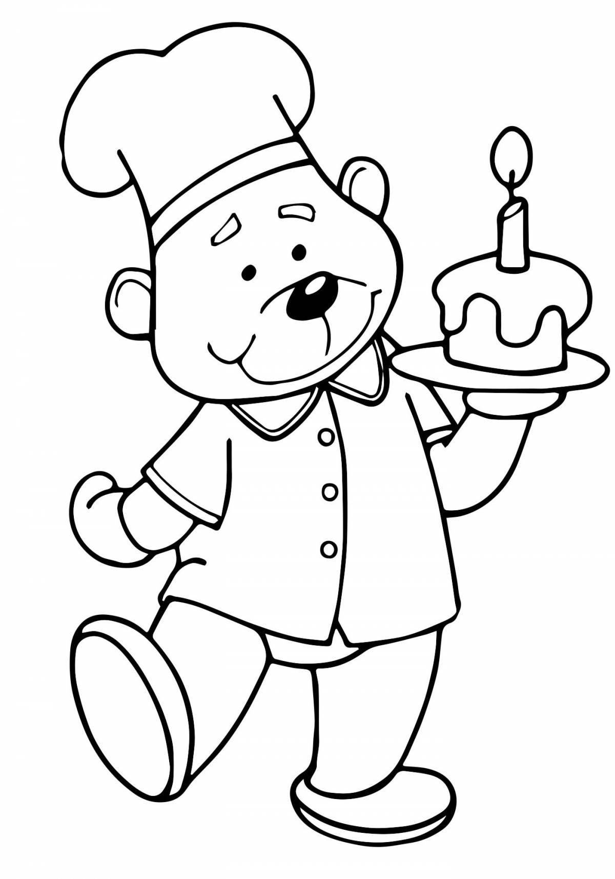 Coloring page happy confectioner