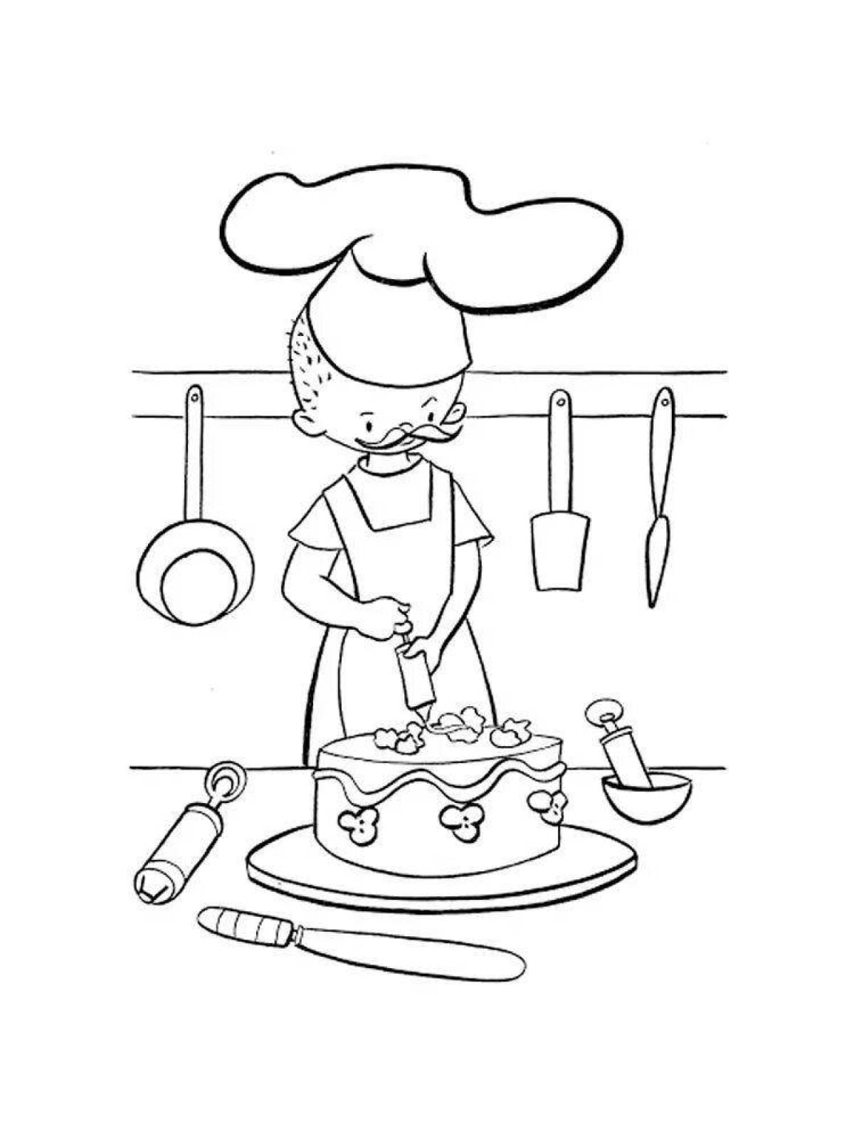 Coloring page magic confectioner
