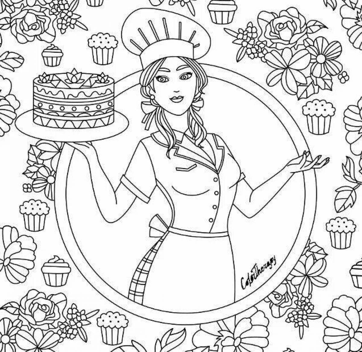 Fabulous confectioner coloring page