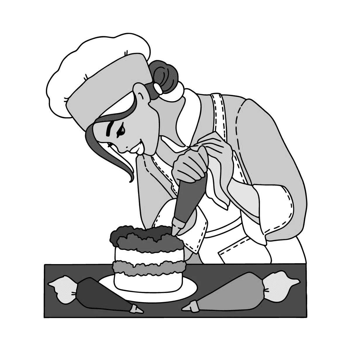 Coloring page nice confectioner