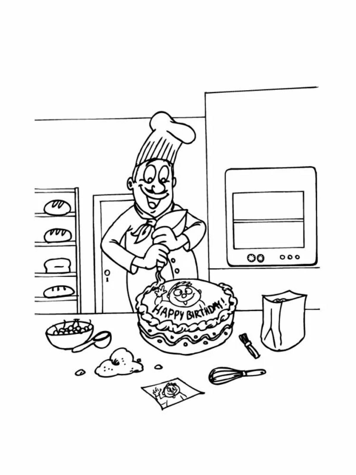 Confectioner coloring page