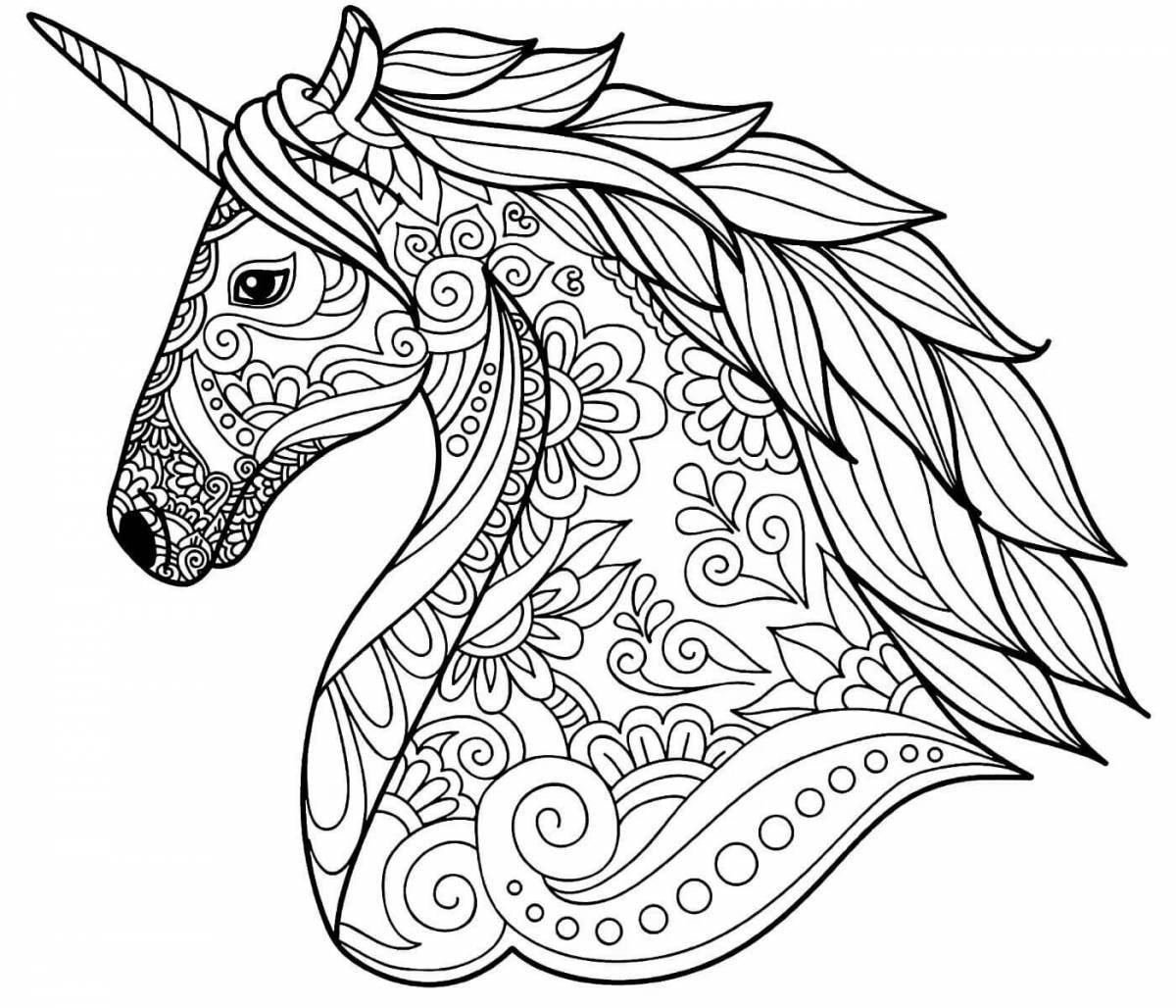 Unicorn mystical coloring book