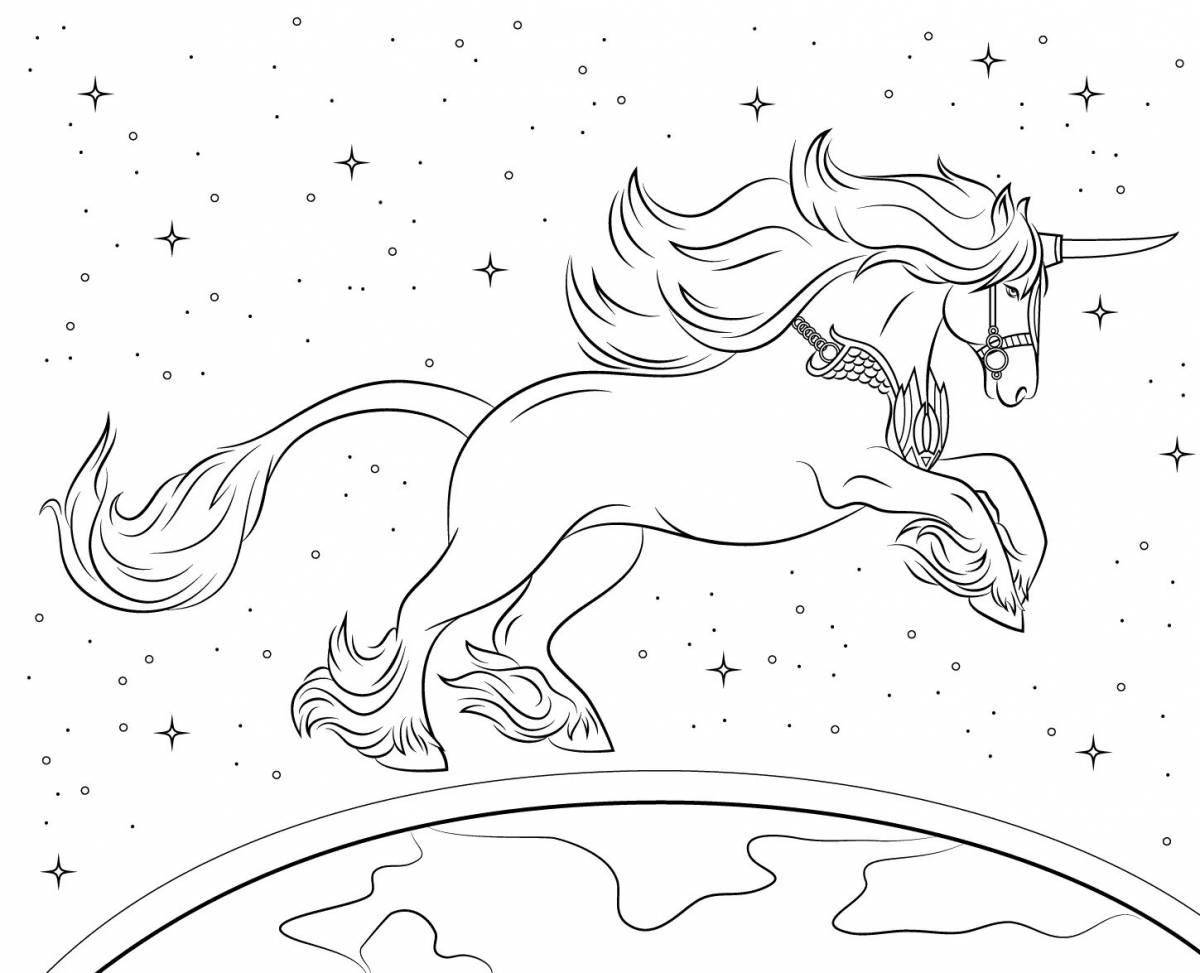 Unicorn sky coloring book