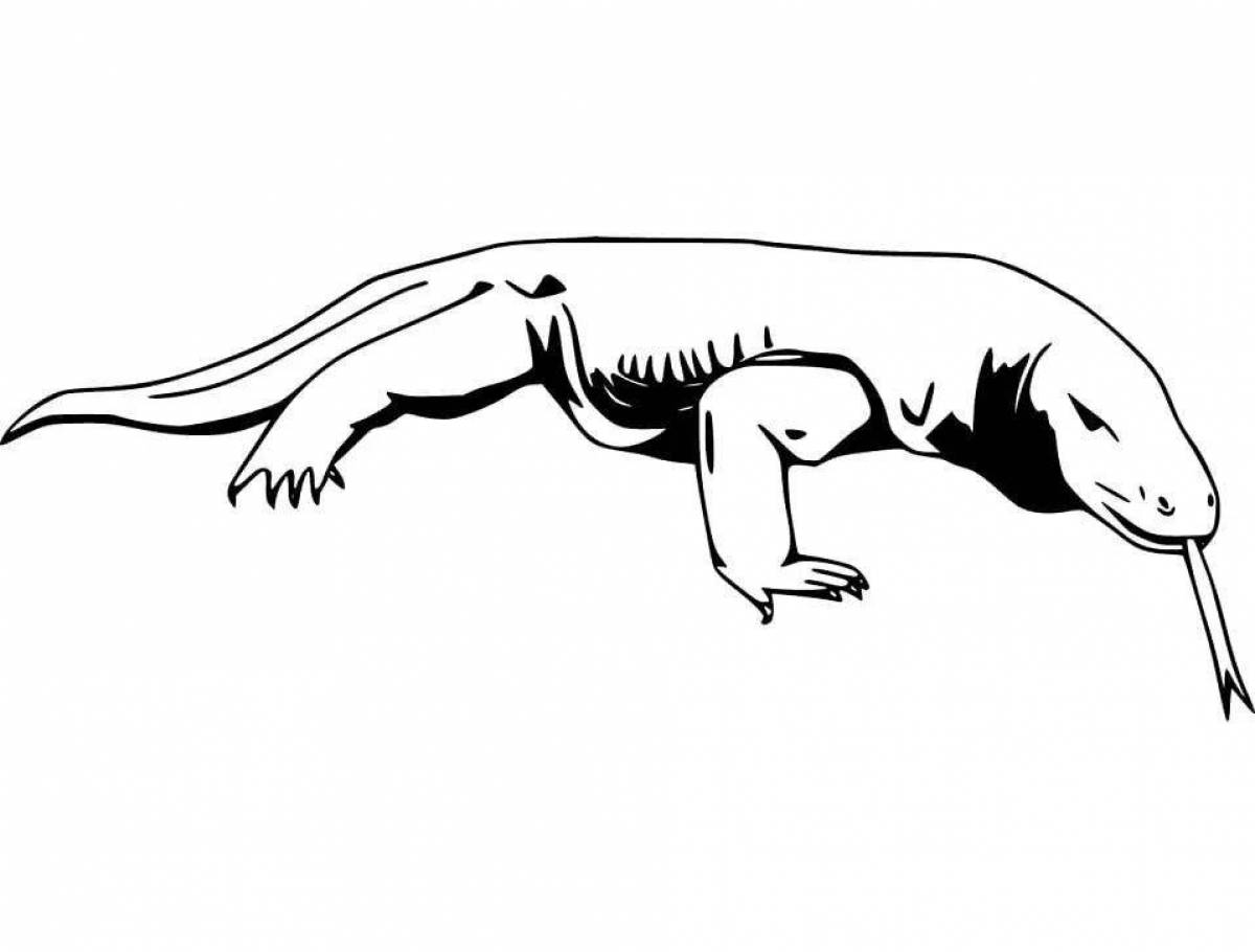 Majestic monitor lizard coloring page