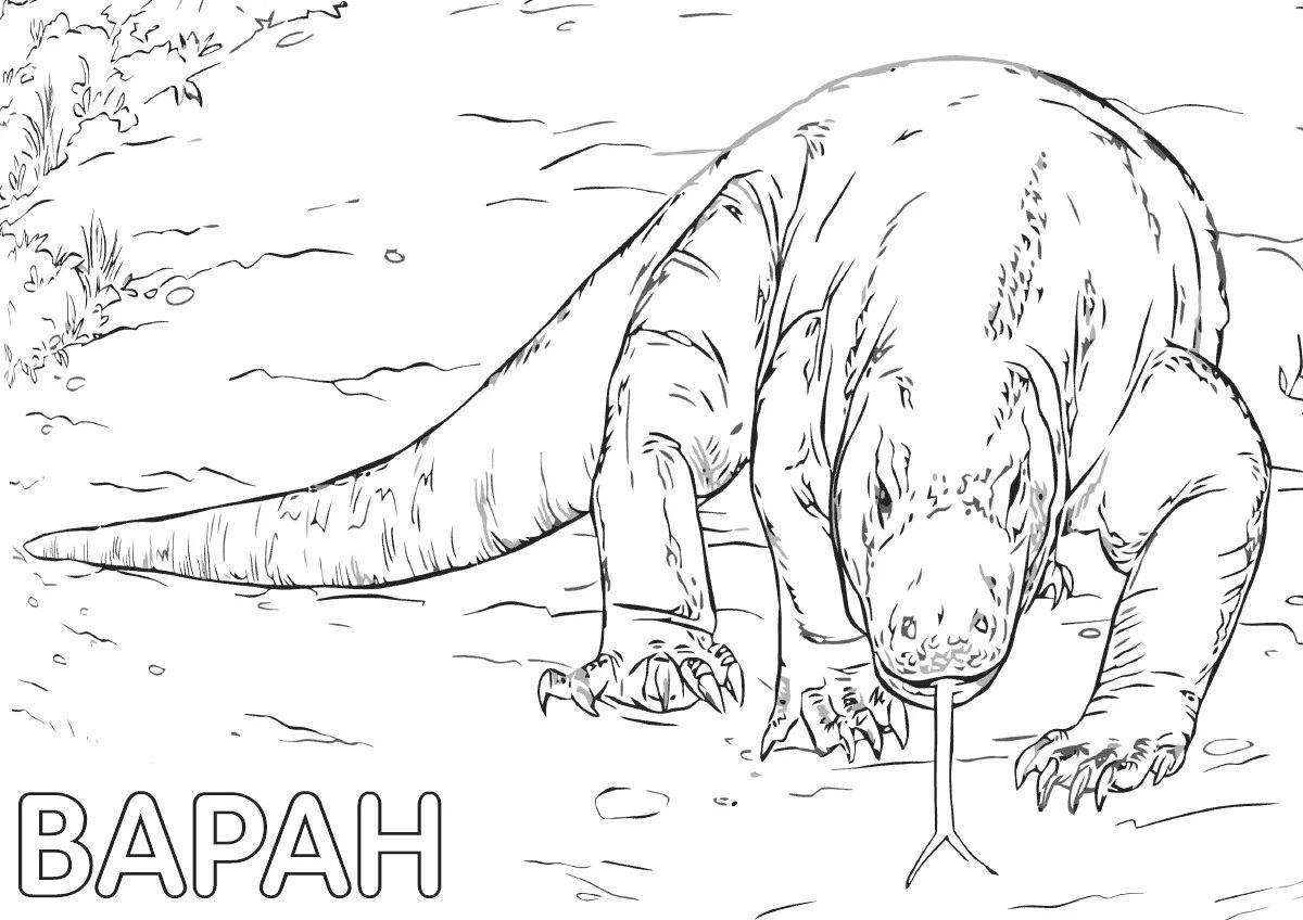 Attractive lizard coloring page