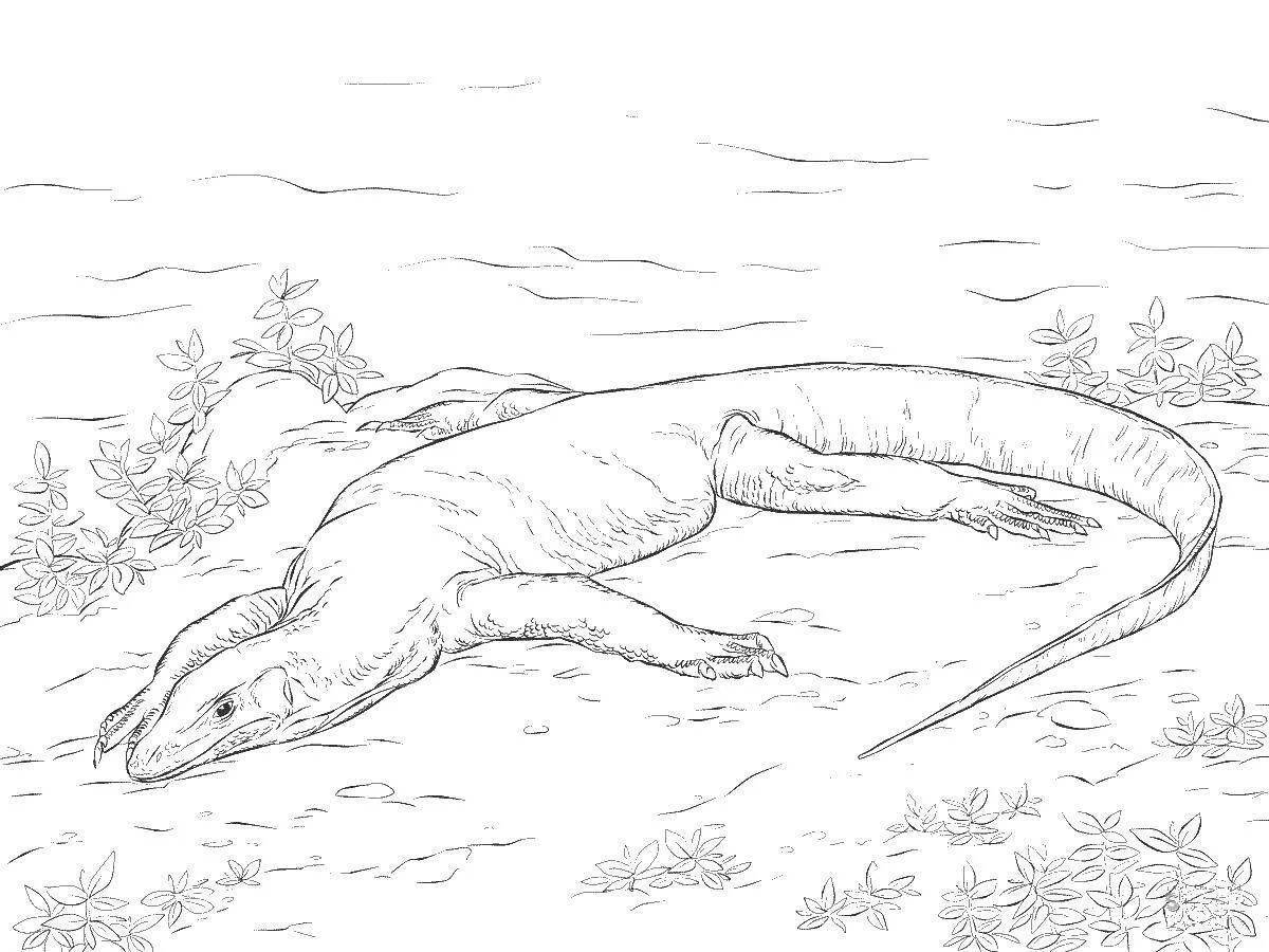 Adorable monitor lizard coloring page
