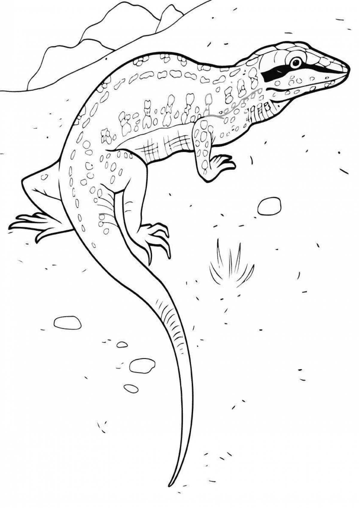 Fat monitor lizard coloring page