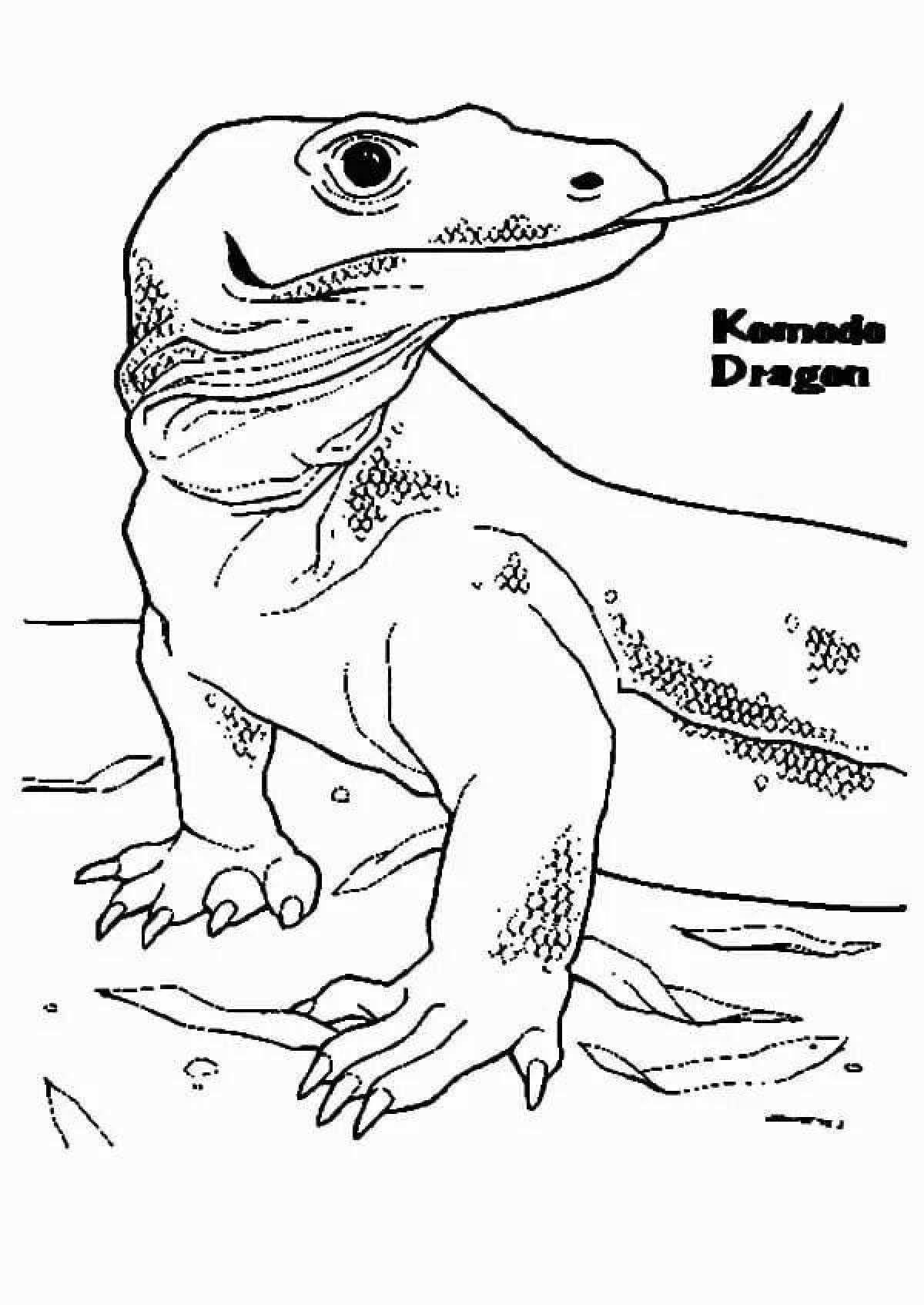 Dynamic monitor lizard coloring page