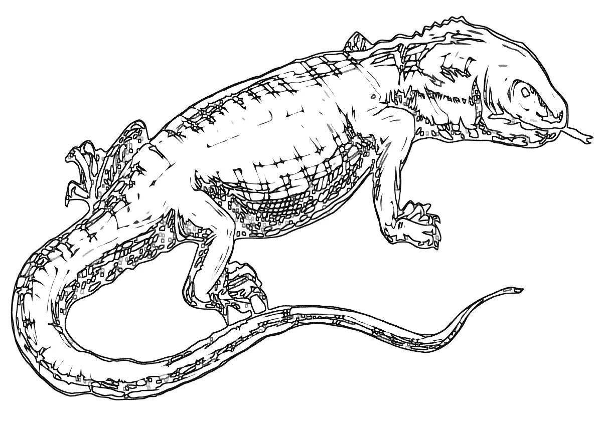Coloring page magnificent monitor lizard