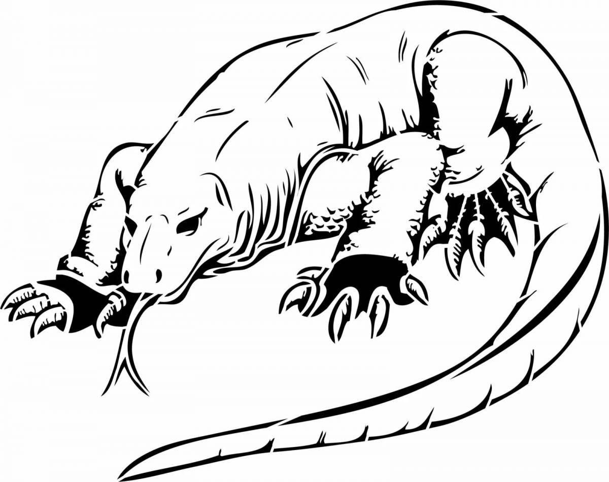 Large monitor lizard coloring page