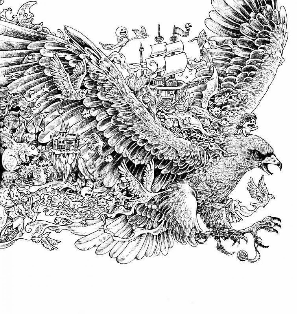 Attractive anamorphosis coloring page