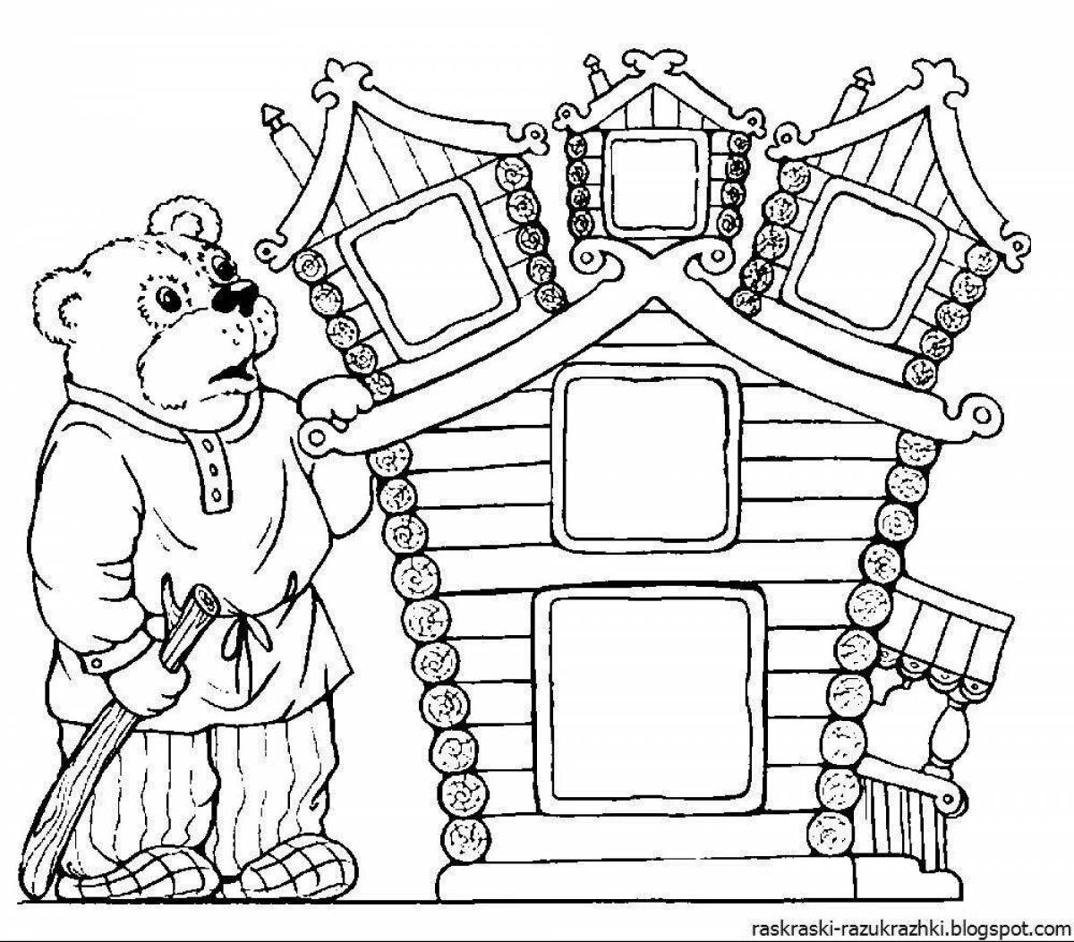Visionary coloring page visiting a fairy tale