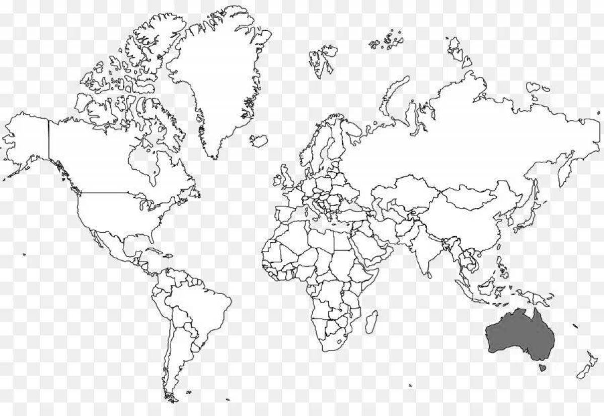 Photo Charming map of the world with countries