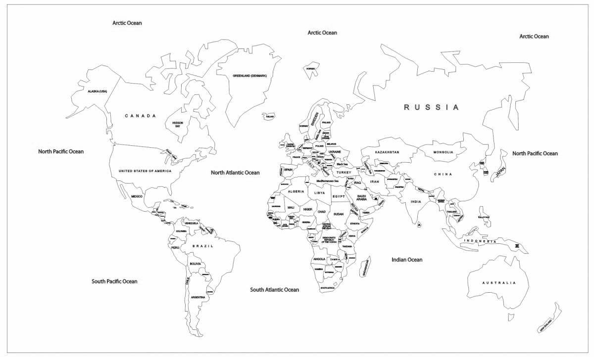Photo Large map of the world with countries