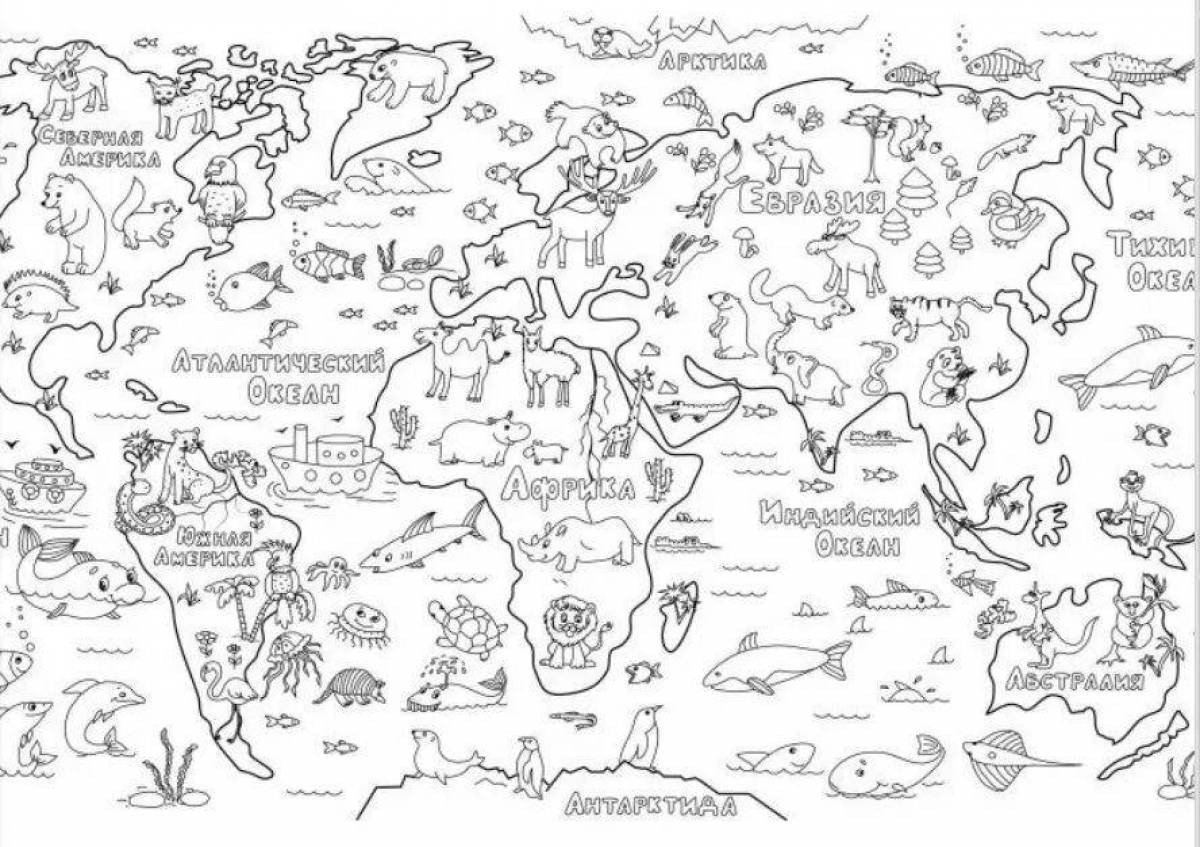 Photo Glorious map of the world with countries