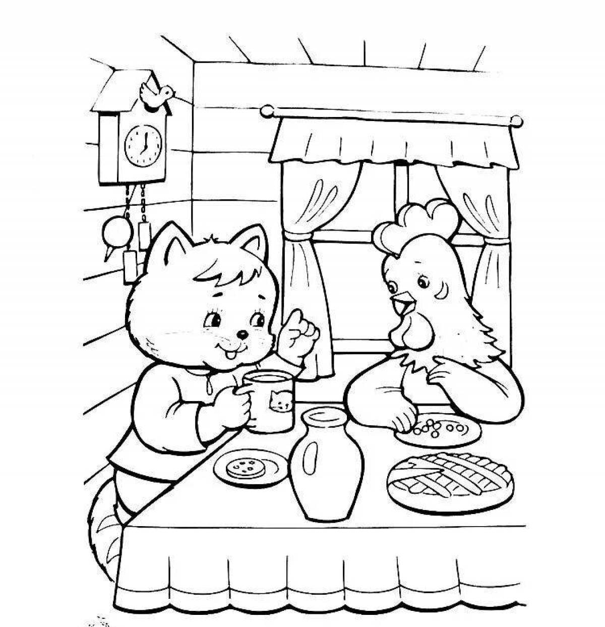 Naughty fox coloring page