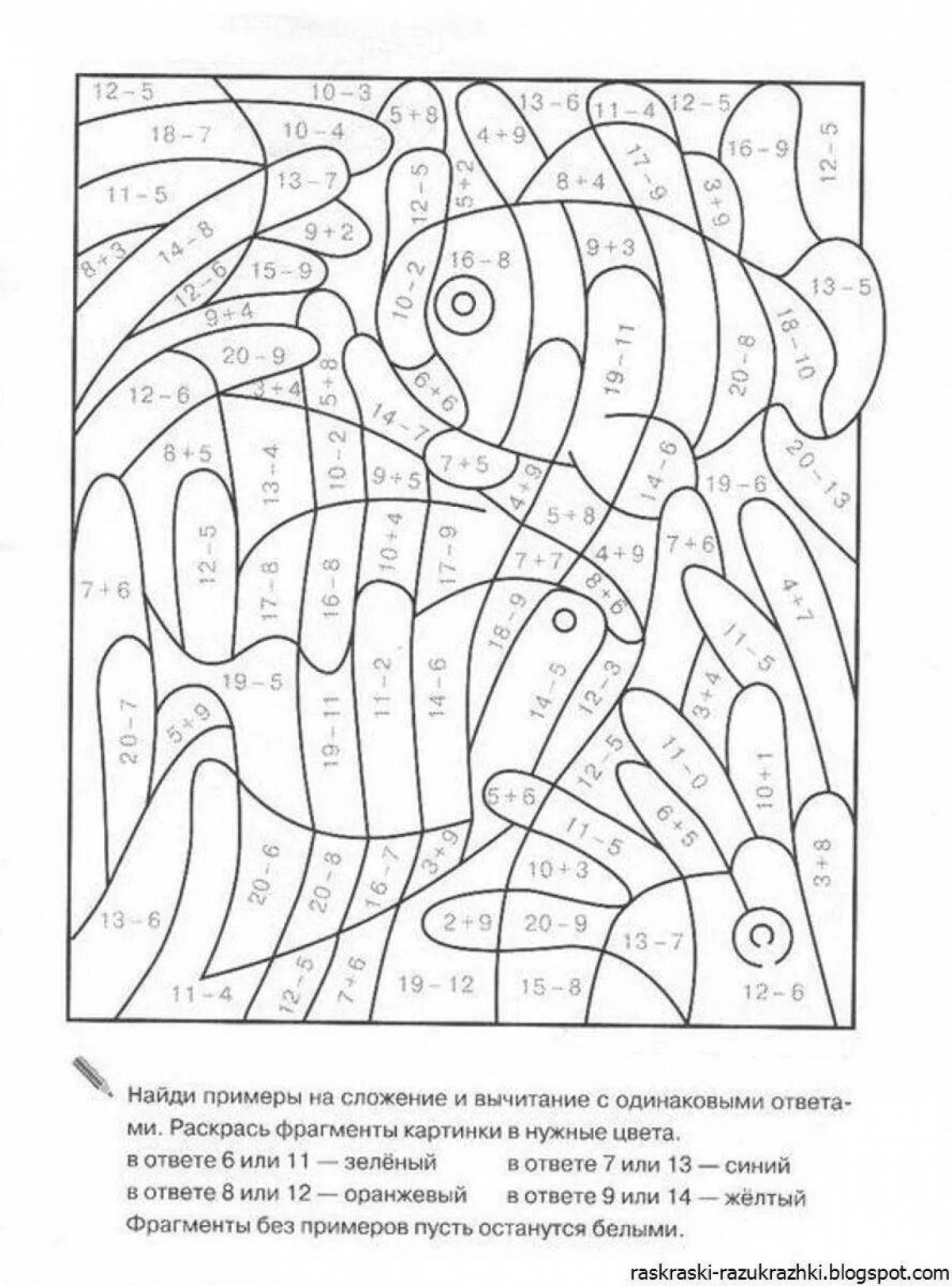 Intriguing coloring book math under 20