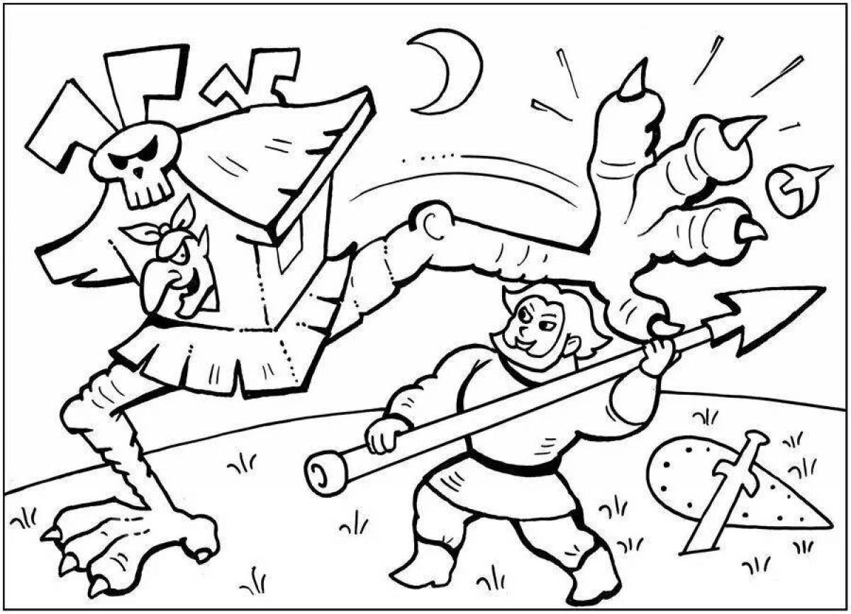 Bright coloring dobrynya nikitich and snake gorynych