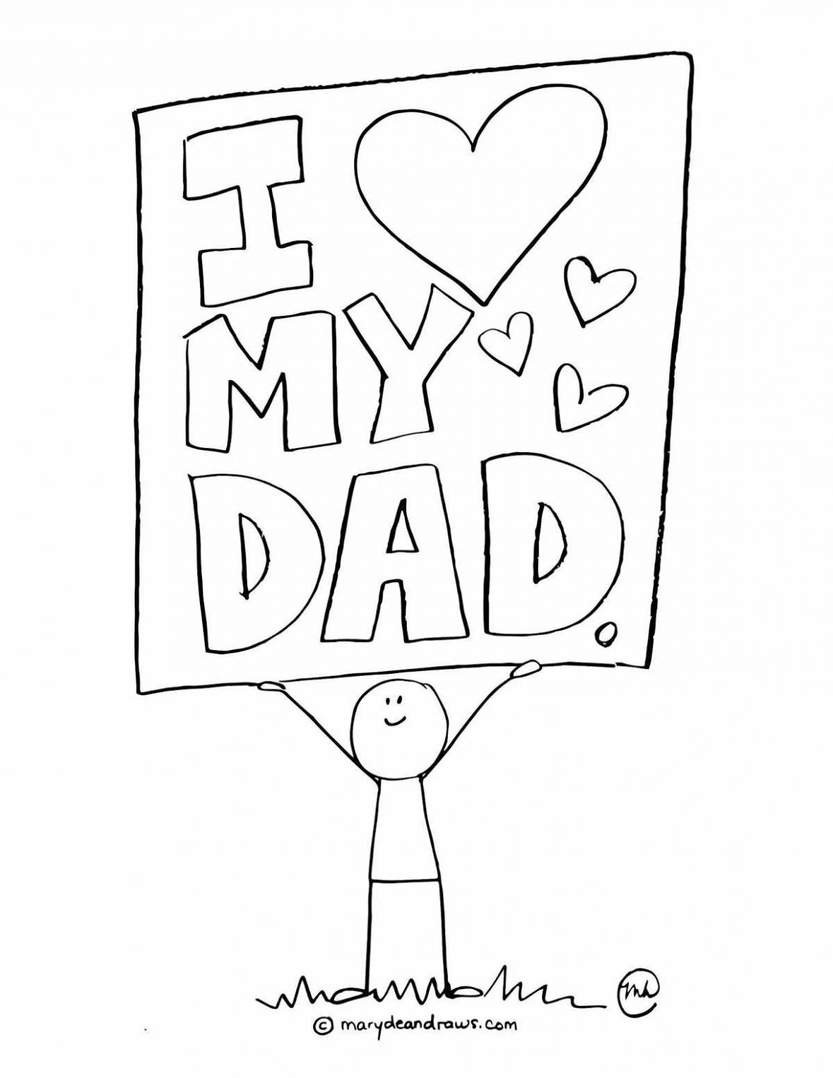 Heartfelt coloring book dad's birthday from daughter