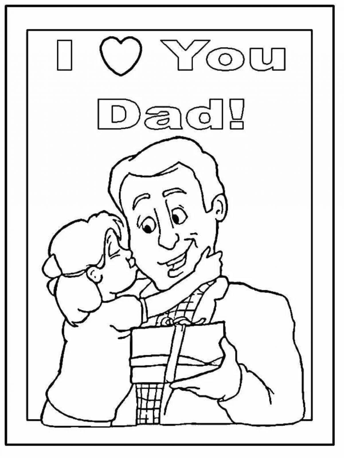 Radiant coloring page dad's birthday from daughter