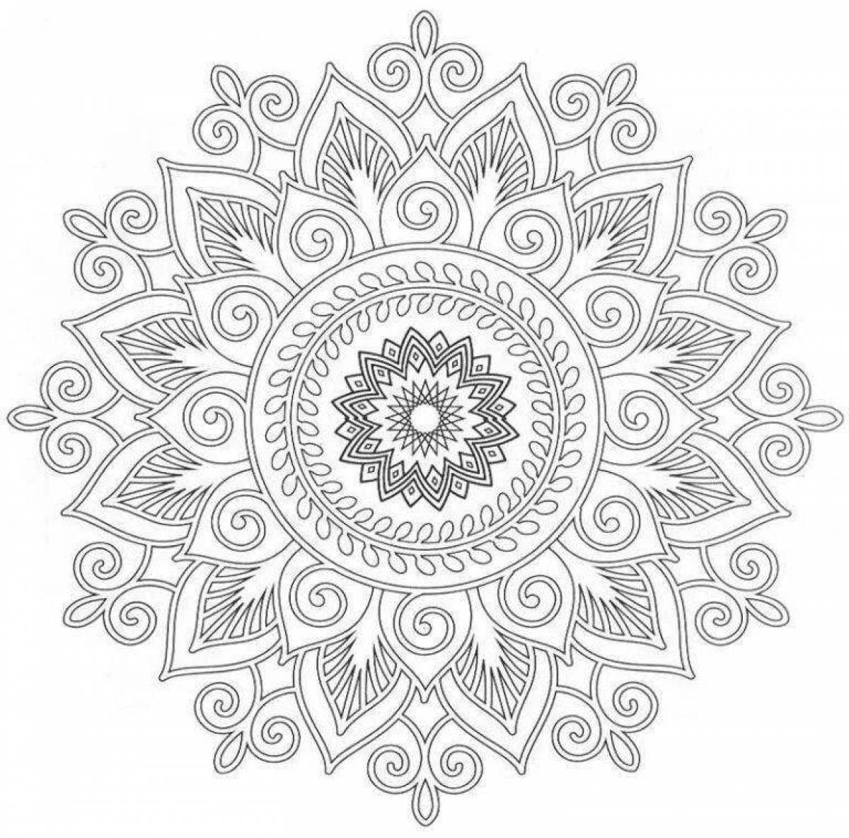 Photo Elegant coloring mandala for good luck