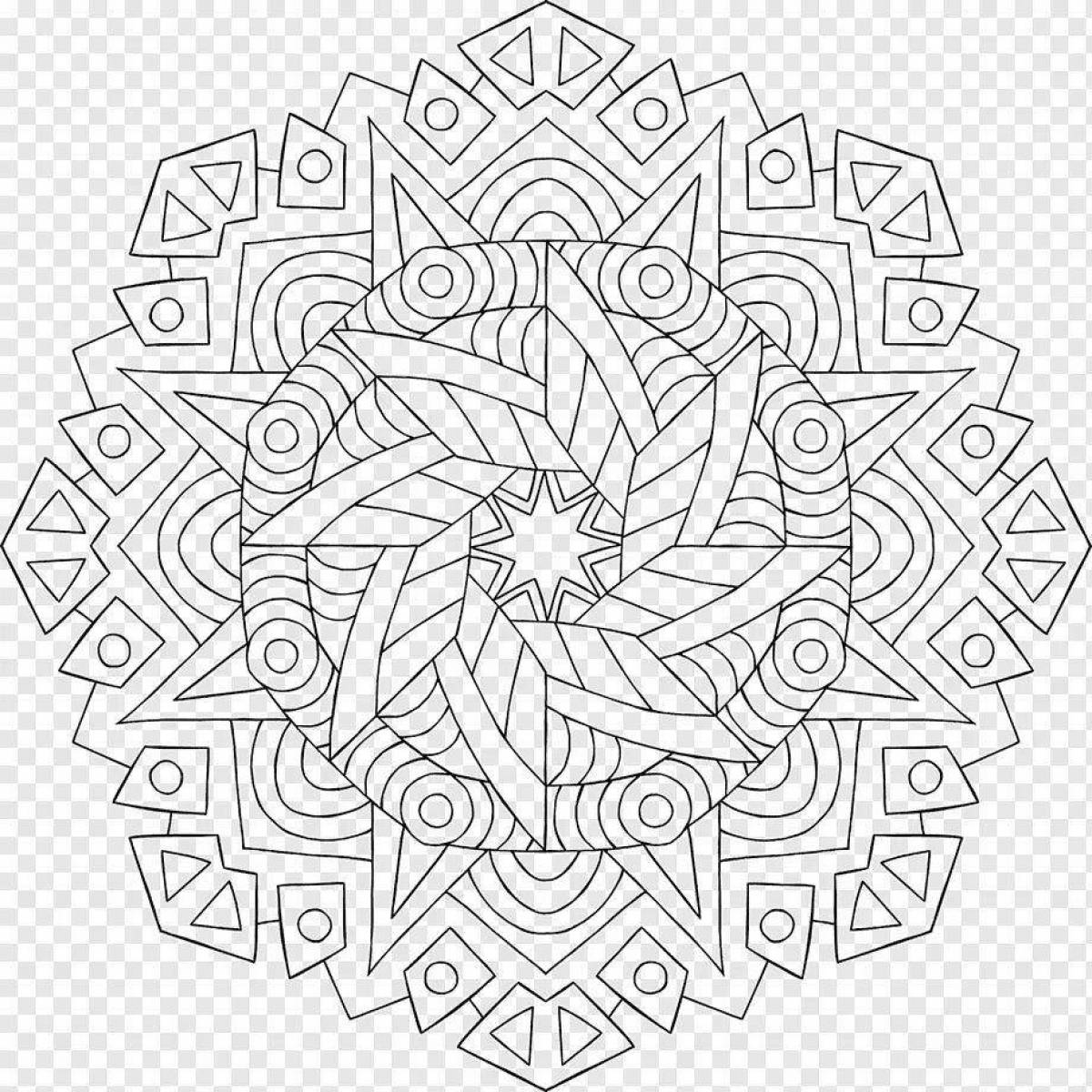Colorful coloring mandala for good luck