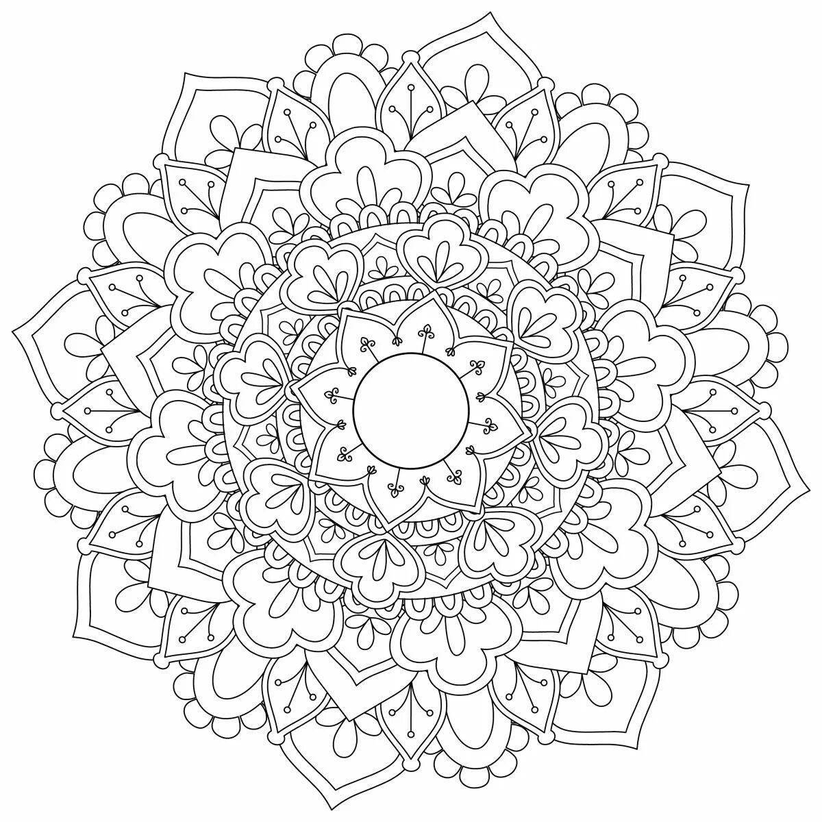 Photo Ornate coloring mandala for good luck