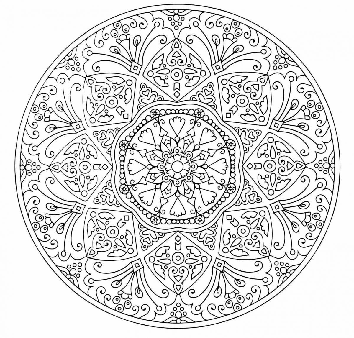 Photo Delightful coloring mandala for good luck