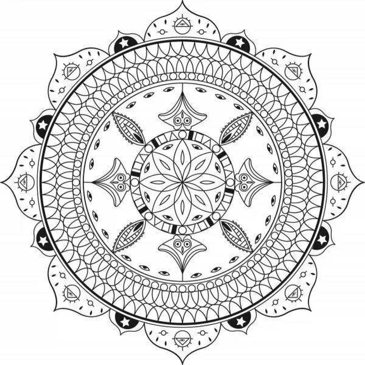 Photo Aesthetic coloring mandala for good luck