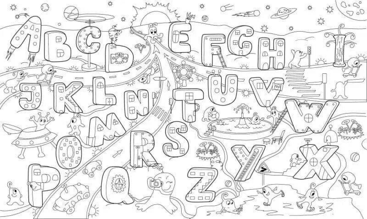 Colorful fun letter coloring book