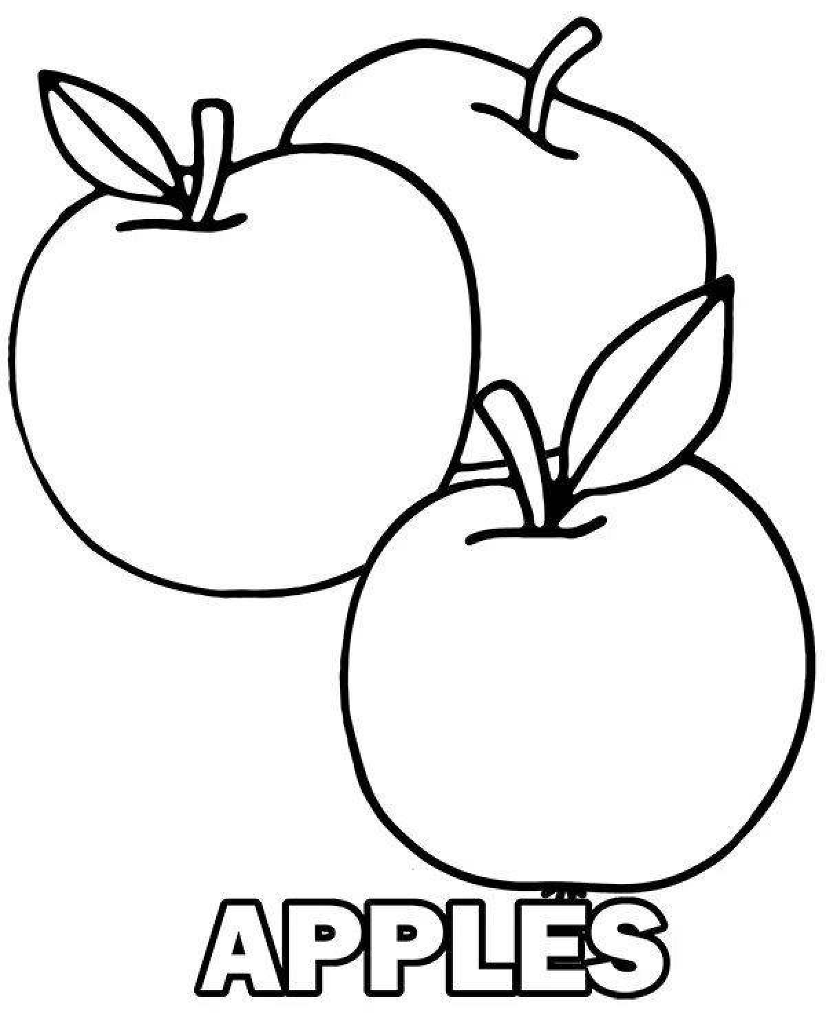 Fat apple coloring page