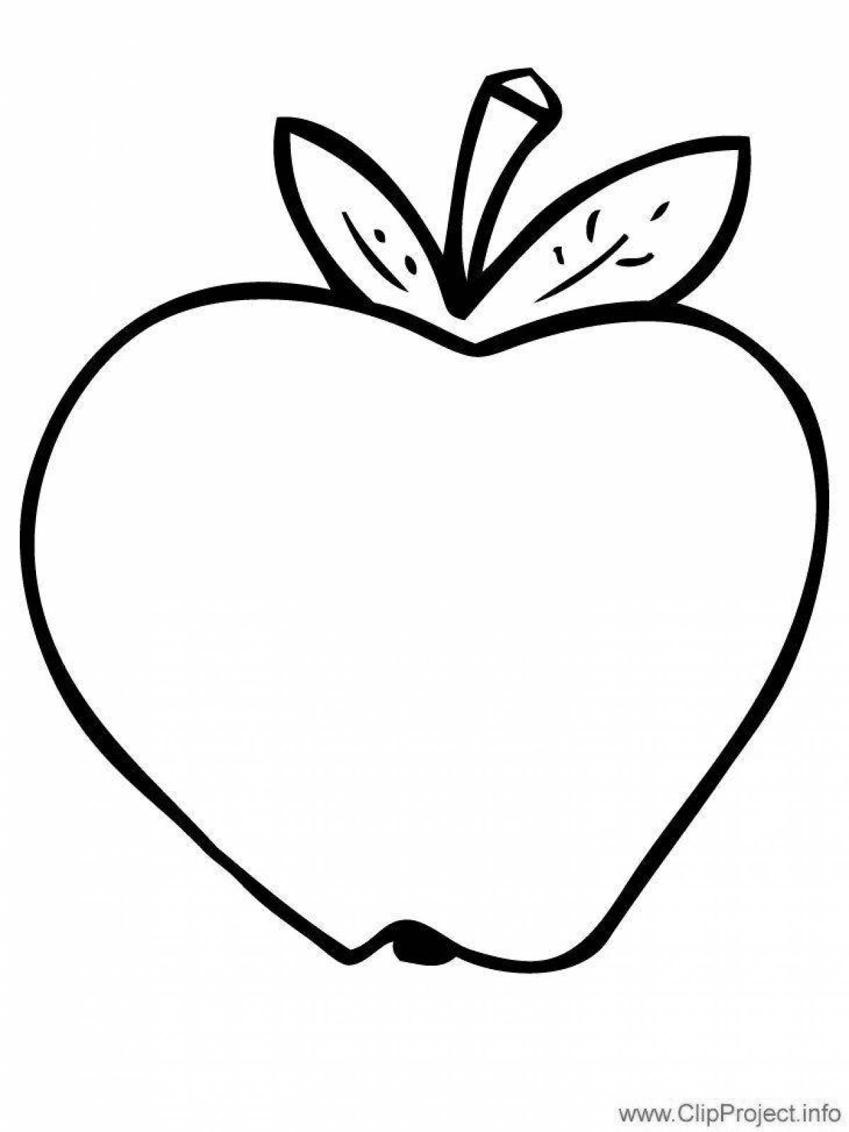 Coloring book shining apple