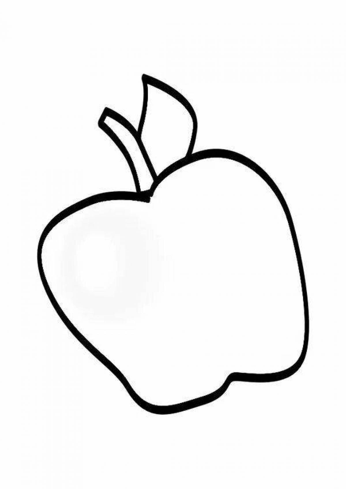 Цветная блестящая страница раскраски apple