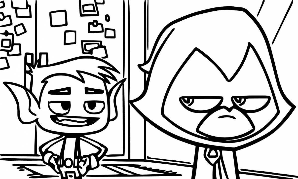 Photo Glitter titans coloring pages