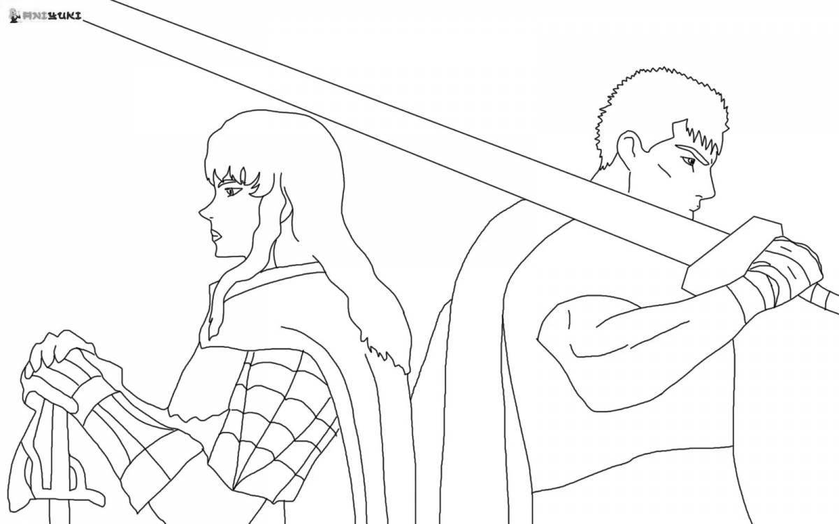 Animated berserker coloring page