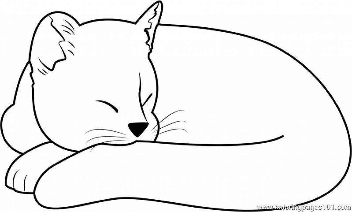 Cute kitty coloring page