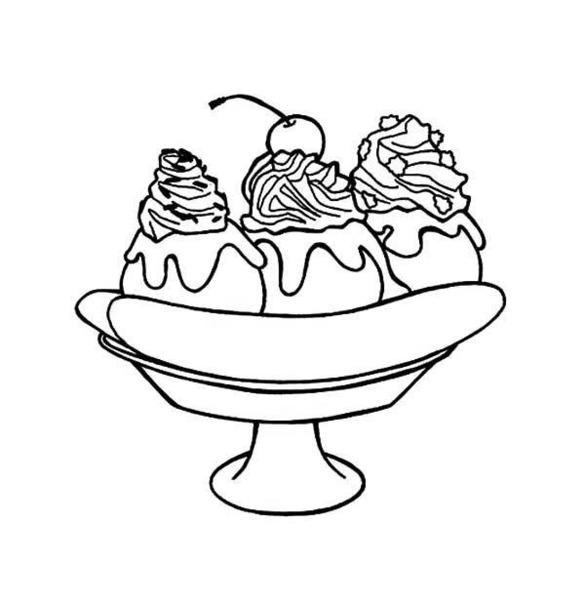 Colorful dessert coloring page