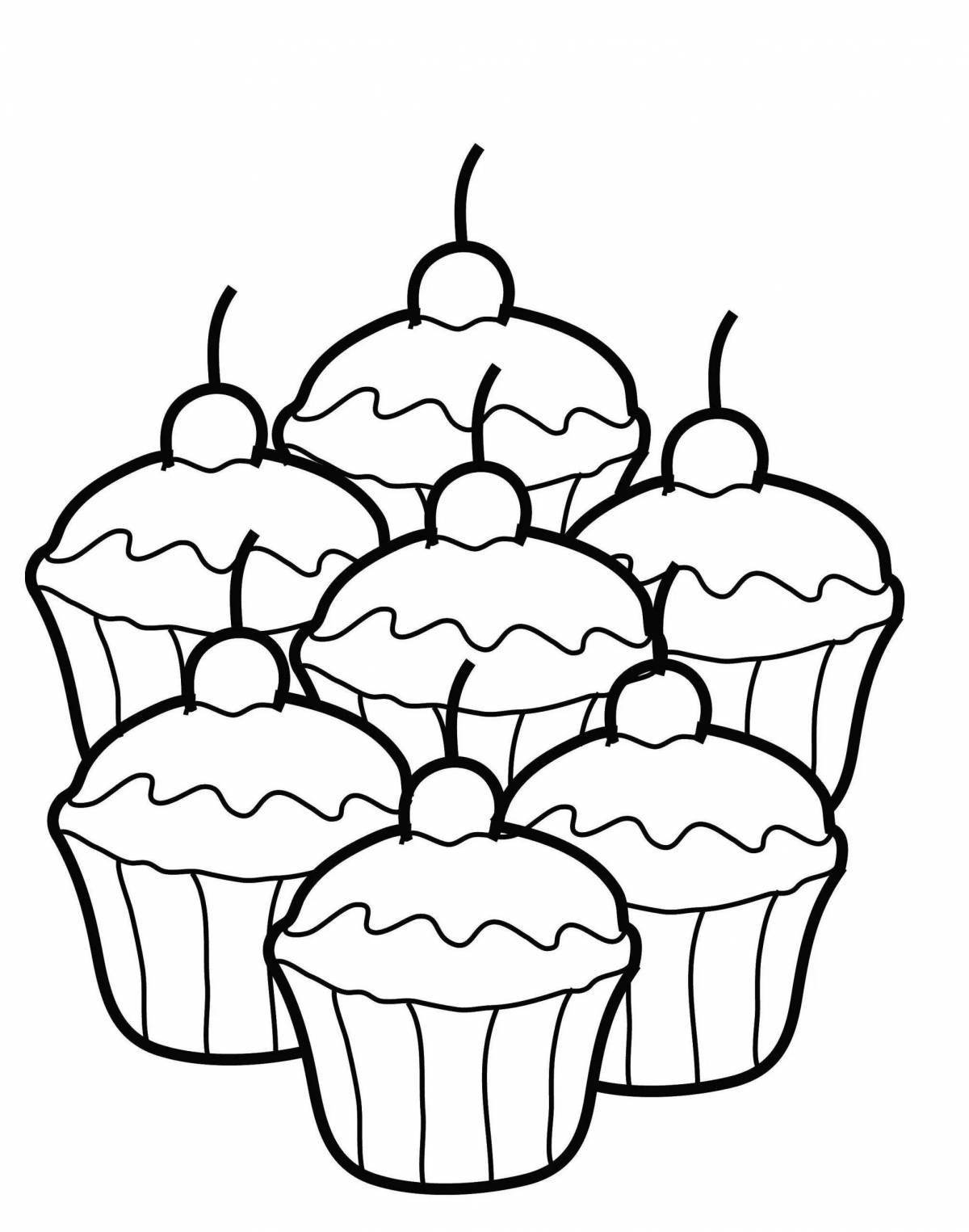Decadent dessert coloring page