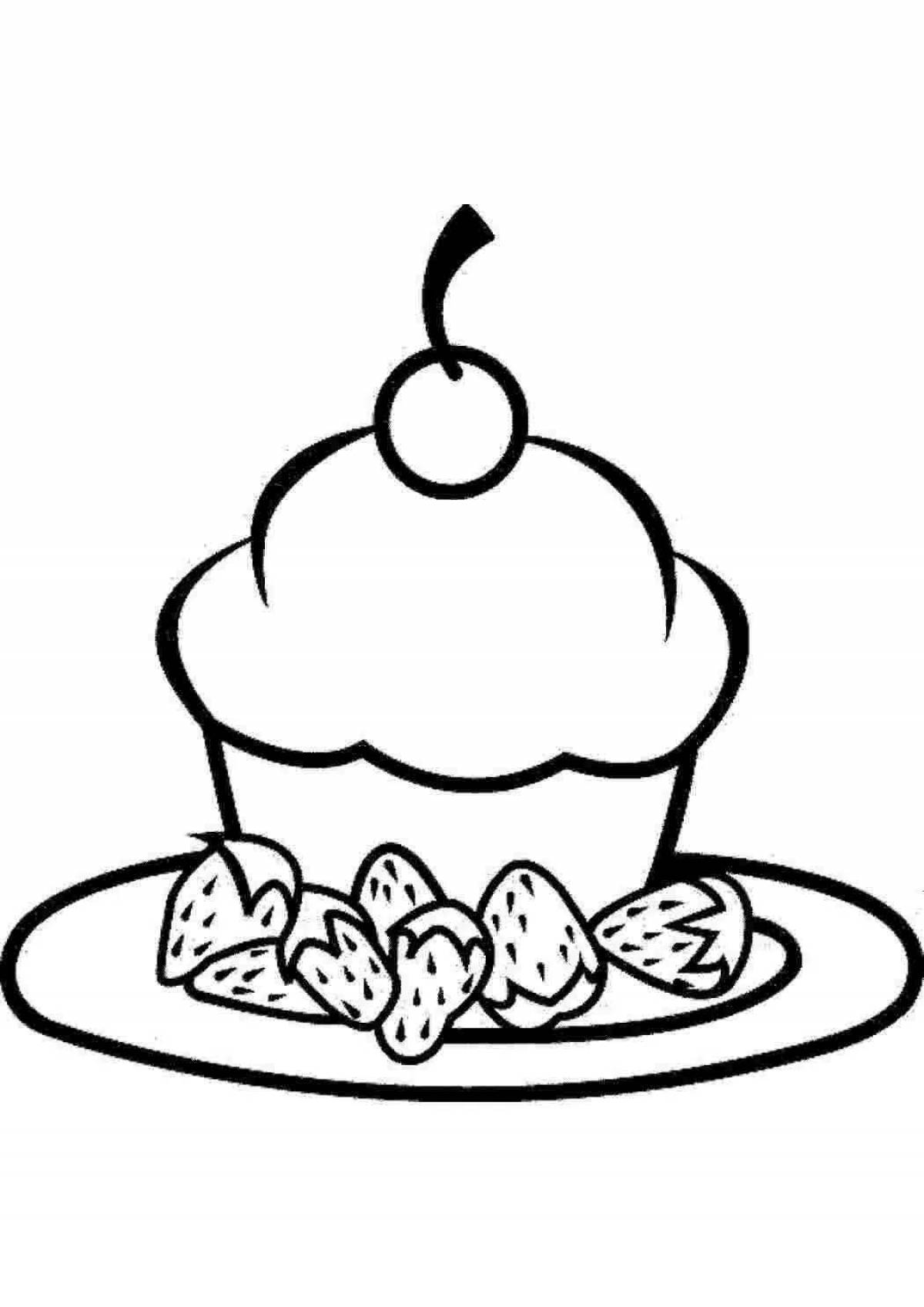 Tempting dessert coloring page