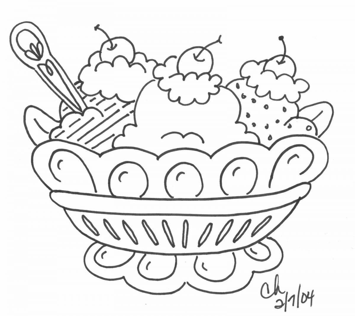 Delicate dessert coloring book