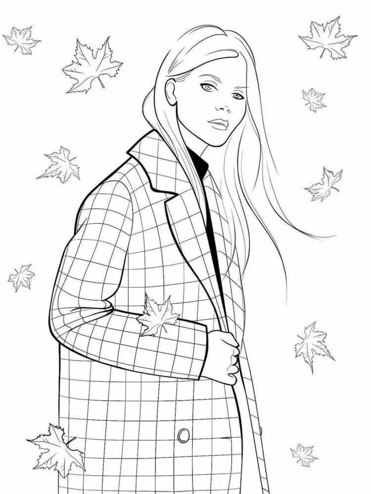 Coloring book for teenagers in modern style