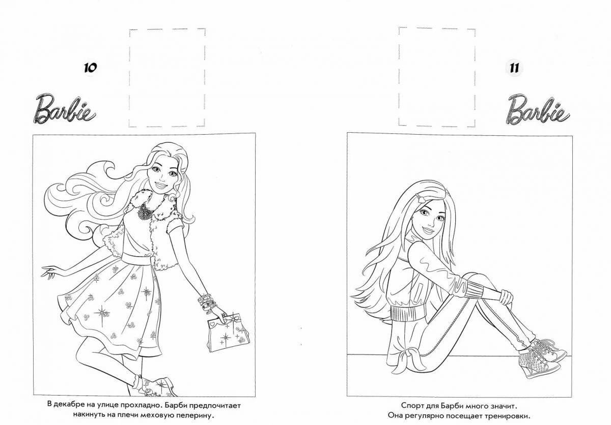 Coloring book shining projector barbie